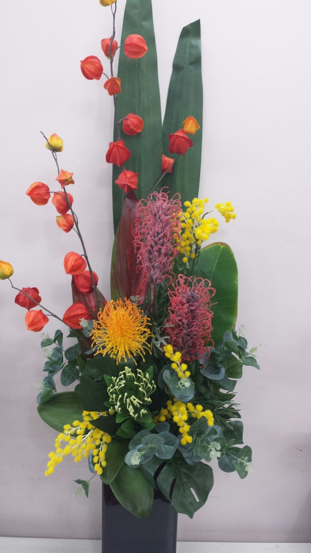 Grevillea, natives and wild flower arrangement
