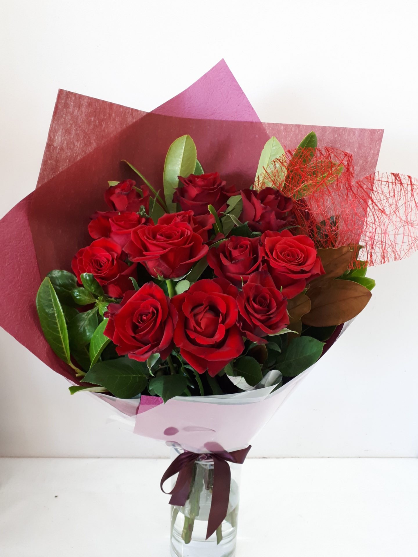 Red rose heart bouquet